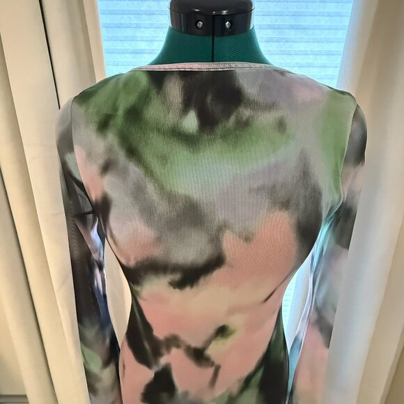 ASOS DESIGN Mesh Abstract Floral Bodycon Maxi Dress | Size 6 | NWOT - Picture 7 of 8